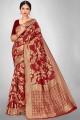 Art silk South Indian Saree with Weaving in Merlot maroon