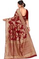 Art silk South Indian Saree with Weaving in Merlot maroon