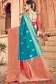 Silk Banarasi Saree with Weaving in Turquoise
