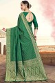 Silk Weaving Green Banarasi Saree with Blouse