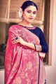 Pink Weaving Designer Work Banarasi raw silk Banarasi Saree