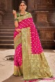 Pink Zari,weaving Banarasi silk Banarasi Saree