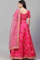 Pink Thread Silk Party Lehenga Choli