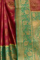 Maroon Weaving 2D Fana Silk South Indian Saree