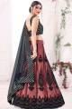 Sequins Net Wedding Lehenga Choli in Black