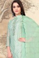 Salwar Kameez in Green green model Chanderi  with Embroidered