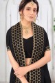 Black Party Wear Saree in Art silk with Resham,stone,embroidered