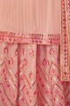Embroidered Lehenga Suit in Pink Georgette