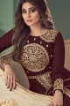 Maroon Georgette Embroidered Anarkali Suit with Dupatta