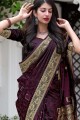 Purple Saree in Weaving Silk