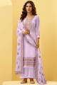 Light purple Palazzo Suit in Embroidered Georgette