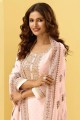 Pink Embroidered Palazzo Suit in Georgette