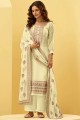 Palazzo Suit in Yellow Georgette with Embroidered