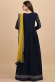 Georgette Blue Anarkali Suit in Embroidered