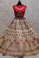 Red Wedding Lehenga Choli in Embroidered Silk
