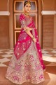 Embroidered Bridal Lehenga Choli in Pink Velvet