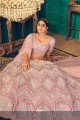 Pink Lehenga Choli in Georgette with Embroidered