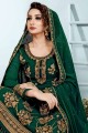 Green Embroidered hand work Georgette Palazzo Suit