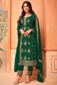 Green Faux georgette Embroidered Eid Salwar Kameez with Dupatta