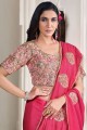 Pink Art silk South Indian Saree with Embroidered