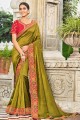 Mahendi  South Indian Saree in Art silk with Embroidered