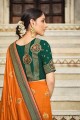 Mustard  South Indian Saree in Embroidered Art silk