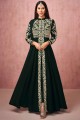 Heavy Embroidered Georgette Anarkali Suit in Black