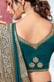 Silk Saree in Teal  with Zari,embroidered