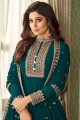 Georgette Embroidered Teal blue Anarkali Suit with Dupatta