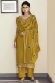 Embroidered Georgette Mustard  Eid Palazzo Suit with Dupatta
