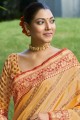 Weaving Silk Yellow Saree with Blouse