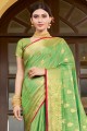 Silk Green Saree in Weaving