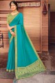 Turquoise  Weaving Saree in Silk