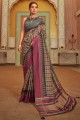 Multicolor Silk South Indian Saree with Weaving,digital print