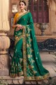 Rama  Resham,embroidered South Indian Saree in Satin georgette