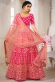 Pink Wedding Lehenga Choli in Silk with Embroidered