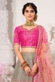 Silk Embroidered Wedding Lehenga Choli in Pink