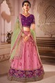 Silk Embroidered  Wedding Lehenga Choli in Pink
