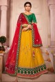 Embroidered Silk Wedding Lehenga Choli in Yellow with Dupatta