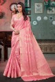 Pink Silk South Indian Saree with Weaving
