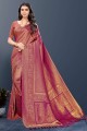 Purple South Indian Saree in Weaving Silk