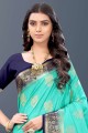 South Indian Saree in Sky blue Weaving Silk