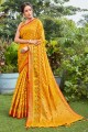 Banarasi Saree in Mustard  Banarasi silk with Weaving