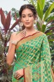Banarasi silk Weaving Sea green Banarasi Saree with Blouse