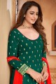 Green Patiala Suit in Faux georgette with Embroidered