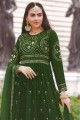Green Embroidered Faux georgette Eid Sharara Suit