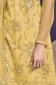 Yellow Embroidered Net Eid Sharara Suit