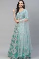 Embroidered Net Blue Party Lehenga Suit with Dupatta