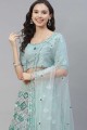 Embroidered Net Blue Party Lehenga Suit with Dupatta