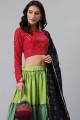 Party Lehenga Choli in Green Georgette with Embroidered